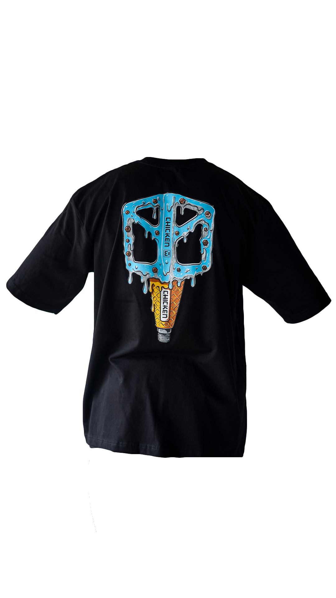 Camiseta ilustración pedal chicken de manga corta