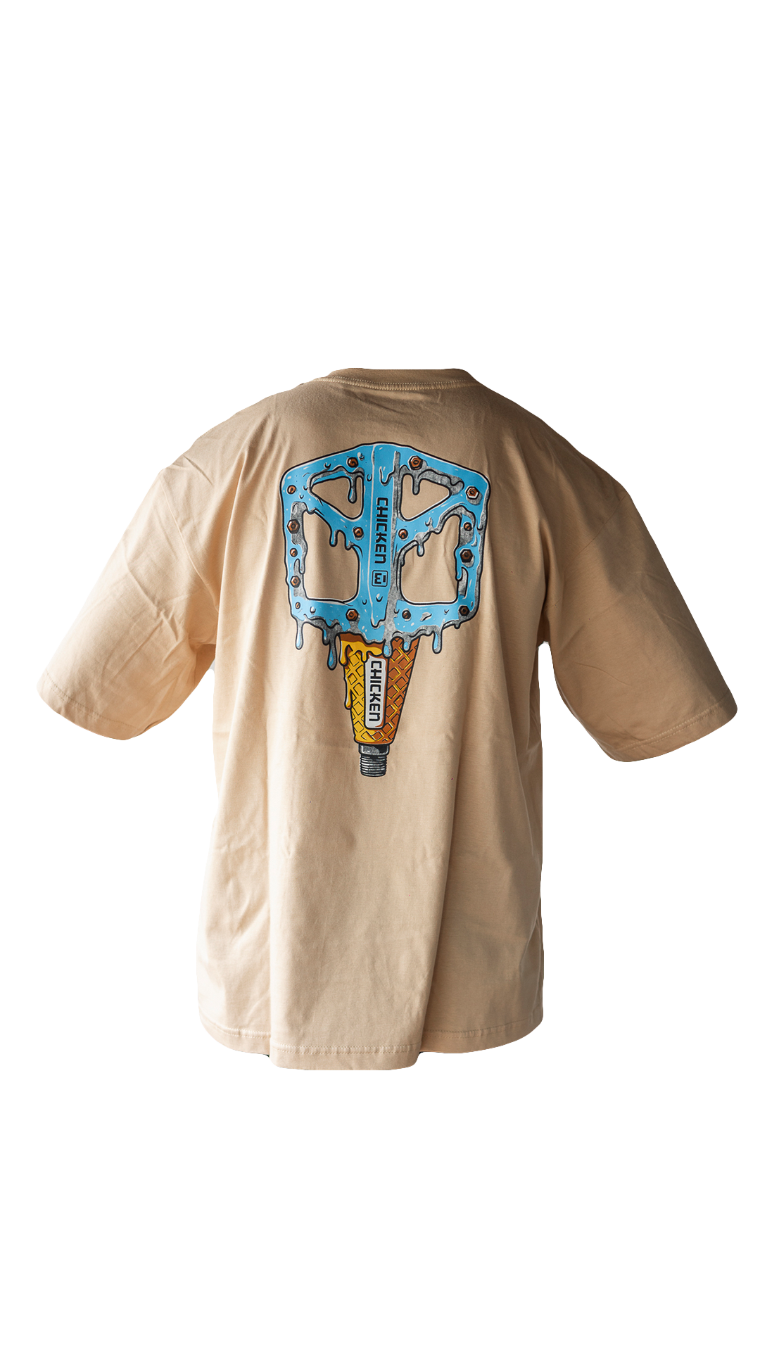 Camiseta ilustración pedal chicken de manga corta